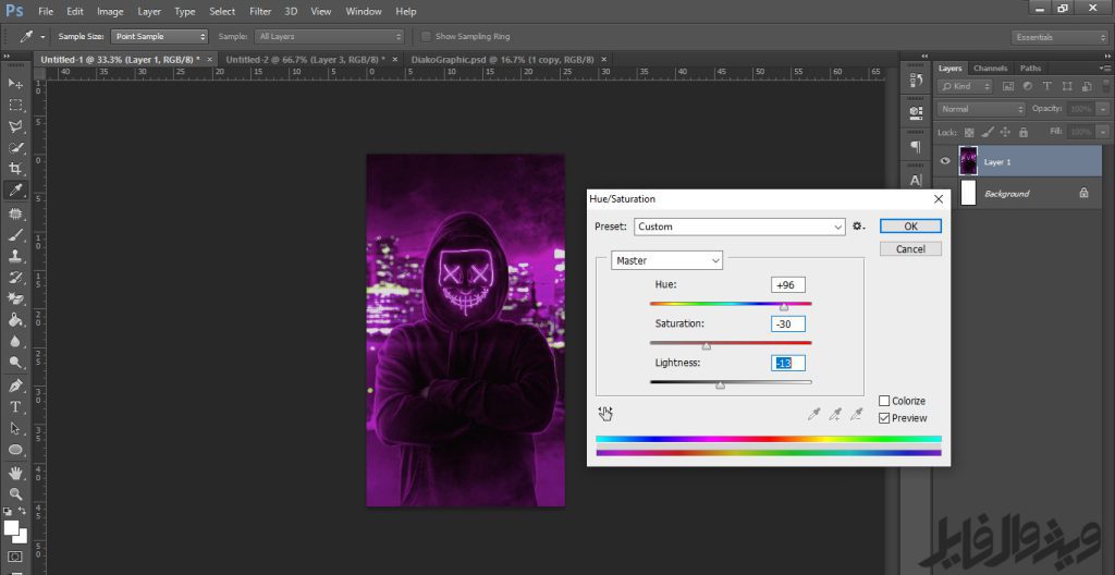 آموزش تغییر رنگ تصویر در نرم افزار فتوشاپ Photoshop